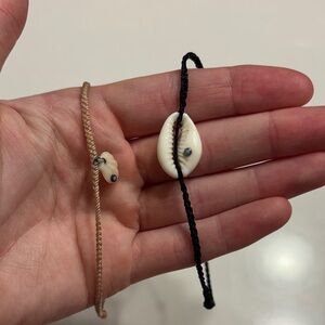Pura Vida Black and Tan Shell Charm Bracelets